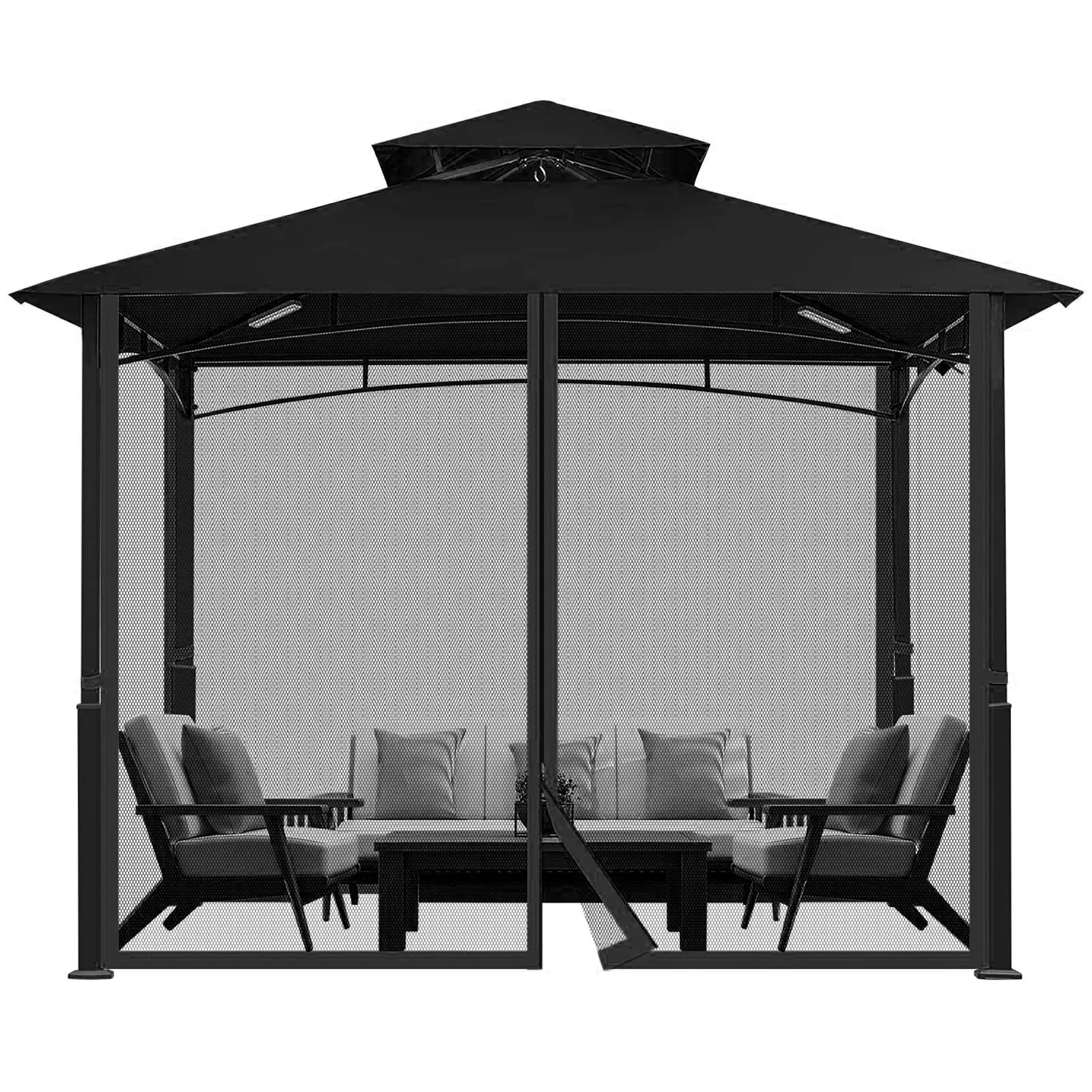 Mosquito Net for Gazebo Outdoor Canopy 
Insect Netting with Zipper on  Curtain for Garden Patio mesh