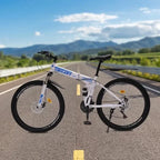 26" Foldable Mountain Bike for Men - 
21-Speed All-Terrain Commuter with Dual Disc Brakes