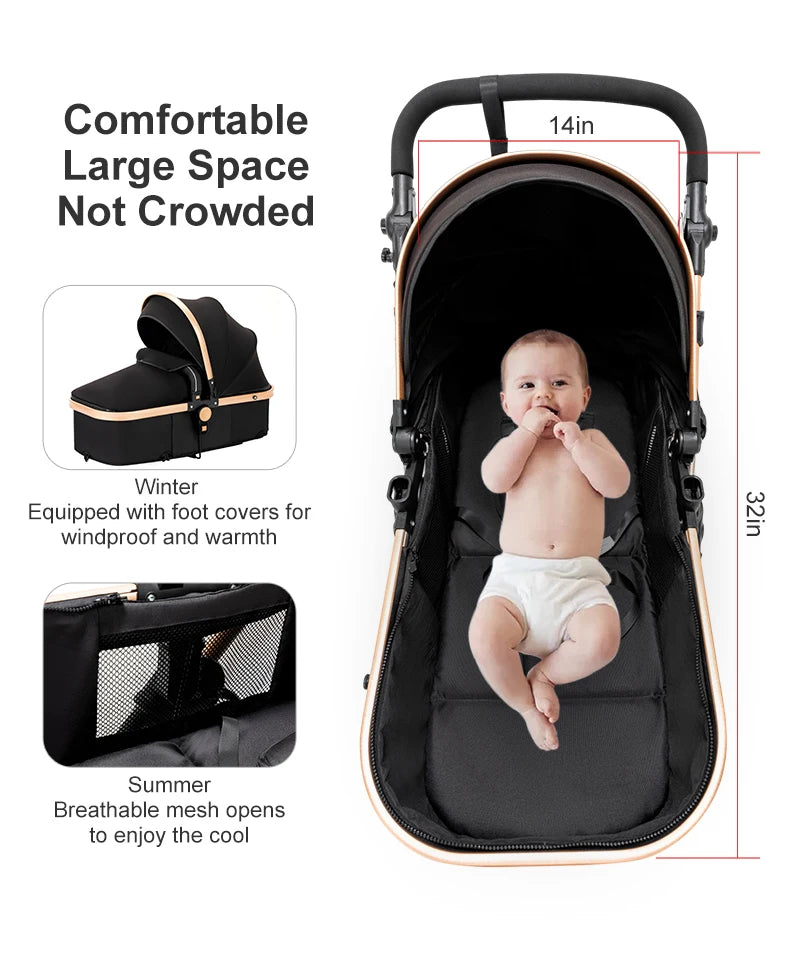 Stroller,Baby stroller,baby accessories,baby cars,Stroller 3 in 1,Convertible Bassinet Push,Light stroller,2 in 1 Baby Stroller,