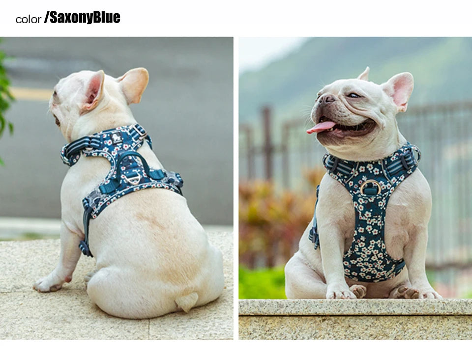 Truelove Pet Dog Harness Floral 
No Pull,      Cotton Fabric Breathable and Reflective Soft for Big ,Medium ,Small, Adjustable Vest