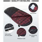 Adults Extra Wide XL Waterproof Flannel Sleeping Bag, 
Cold Weather, Portable Big & Tall Camping Gear,