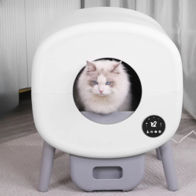Automatic Smart Cat Toilet,   Electric Litter Box Can Be Remotely Controlled By App enclosed