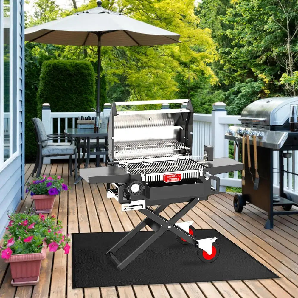 Under Grill Mats For Outdoor Grill Floor Protector Mat Fire Retardant Mat Oil-Proof Heat-Resistant Waterproof Design Good