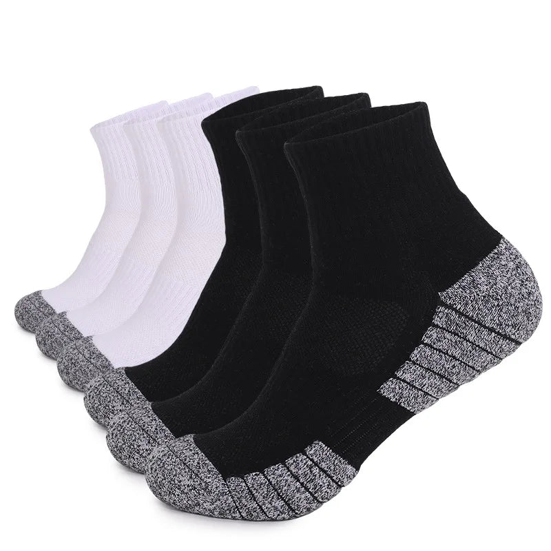 6 pairs Outdoor sports socks 
Thickened towel bottomed hiking 
 Sweat-absorbing short tube sports running Men / women