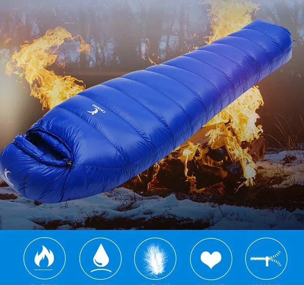 Outdoor Camping White Duck Down Sleeping Bag
Ultralight Winter Autumn Adult Sleeping Bag Suitable for Travel Hiking Camping