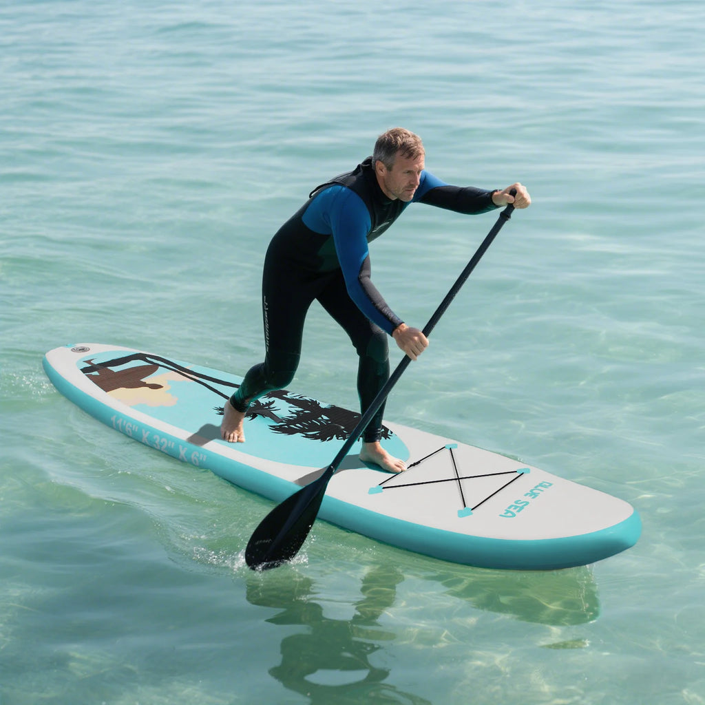 Portable Inflatable Stand Up Paddle Board 10'6"×32"×6",
 Premium PVC, Full Kit for Adults/Youth