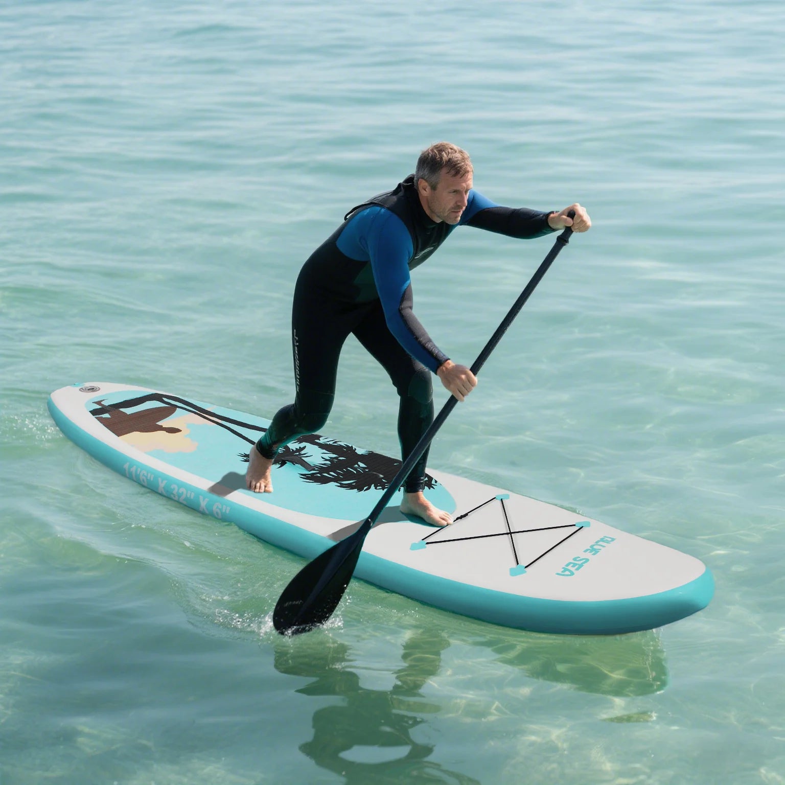 Portable Inflatable Stand Up Paddle Board 10'6"×32"×6",
 Premium PVC, Full Kit for Adults/Youth