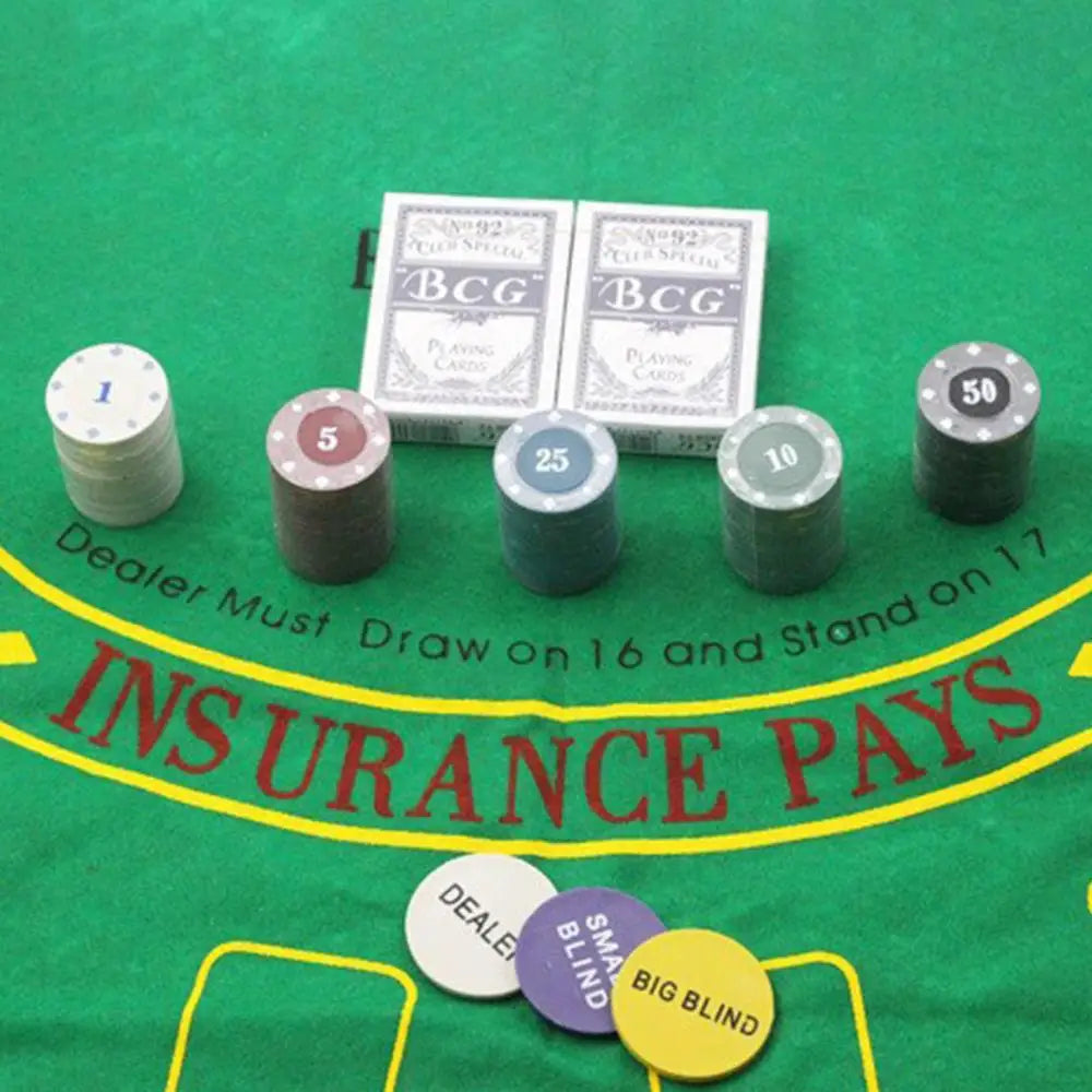 200Pcs Texas Poker Chips With Box Professional Card Games Counting Casino Poker Game Set Chip Cloth Playing Cards Gambling Games