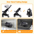 Lightweight Baby Stroller, Compact 
Umbrella Stroller with Adjustable Canopy/Footrest/Backrest,
One-Hand Folding Newborn Stroller