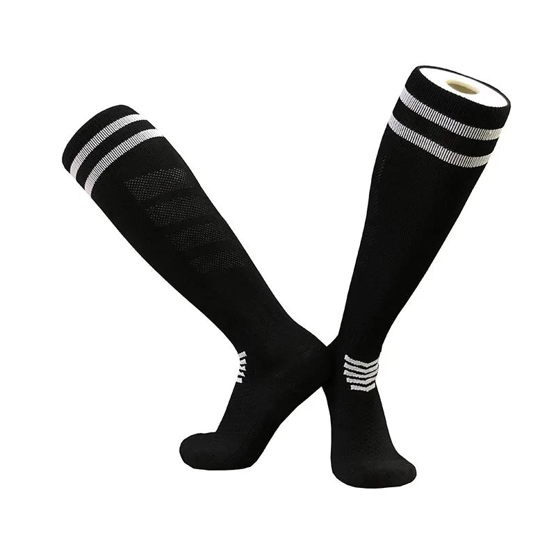 Socks Nylon-- Soccer Adult/  Kids  Towel  Bottom Breathable
 Knee High Training Long Stocking Sports Practical Mesh