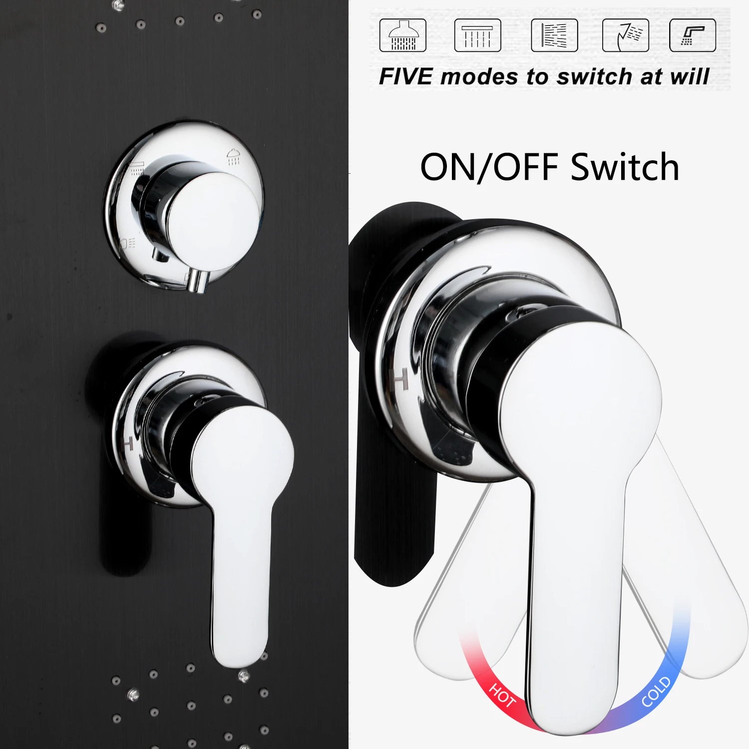 ZAPPO Shower Panel Tower System with LED Rainfall Waterfall Head
Full Body Jets ,Handheld Shower Column w/Tub Spout