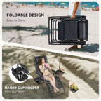 Zero Gravity Set of 2 Portable Recliners
Camping ,Patio , Outdoor Garden Lounge Chair with Cup Holder ,Trays & Adjustable Pillow