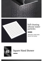 Black Concealed Shower System
Rain Waterfall Bathroom Embedded Shower Faucet Set with Tub Spout