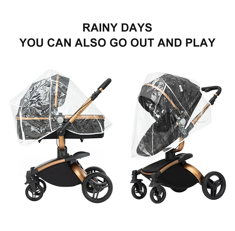 PU Leather Baby Stroller 2 in 1 Travel System 
High Landscape Portable Baby Pram
Newborns Aluminum Frame Baby Carriage