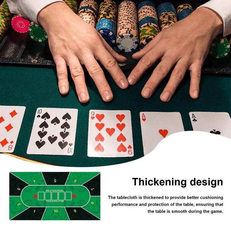 Poker Table Mat Rubber Game Mat Poker Layout Tablecloth Tabletop Holdem Mat For Home Entertainment Board Game Rooms Friend