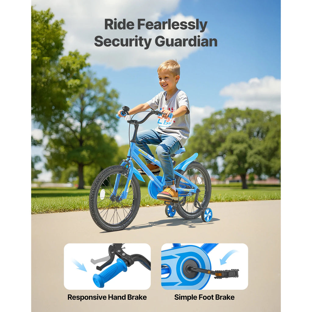 SucceBuy 14/16/18in Kids Bike BMX Style Children 
Bicycle with Training Wheels Toddler Bike for Boys & Girls Learning to Ride