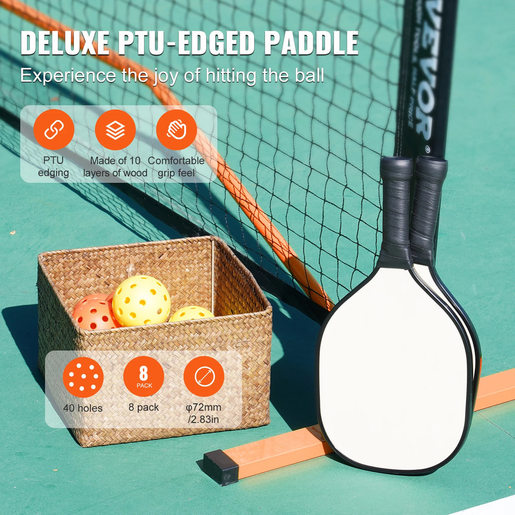 SucceBuy Portable Pickleball Net System
 22FT Full Court Official Regulation Size Pickle Ball Outdoor with Court Line