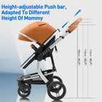 Baby Stroller High-Land scape Baby Carriage 
Adjust Position for Infant Toddler Portable
Folding Pram Reversibale Stroller 2in1