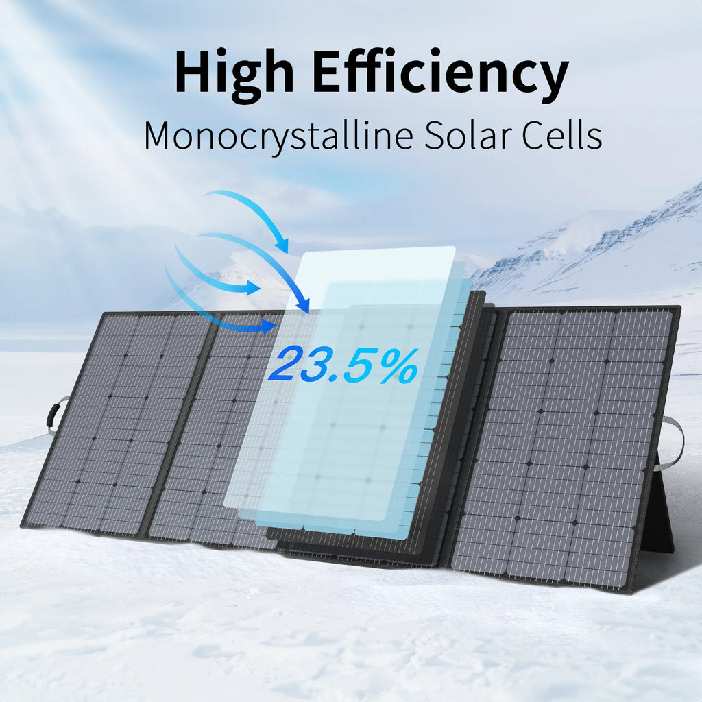 MHPOWOS 400W Portable Solar Panel, 
Lightweight Foldable Solar Panels with an Adjustable Kickstand, 
IP67 Waterproof Solar Charger