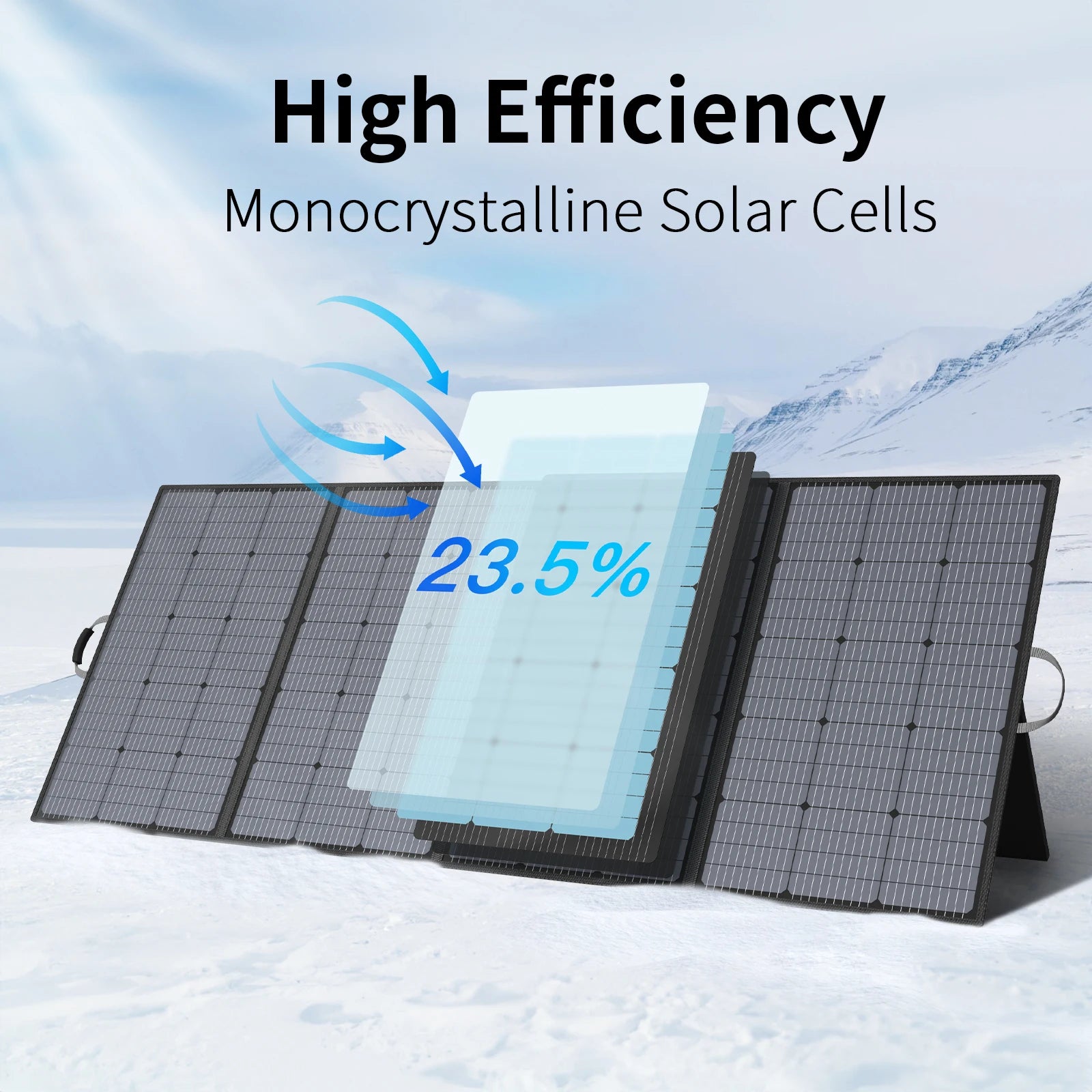MHPOWOS 400W Portable Solar Panel, 
Lightweight Foldable Solar Panels with an Adjustable Kickstand, 
IP67 Waterproof Solar Charger