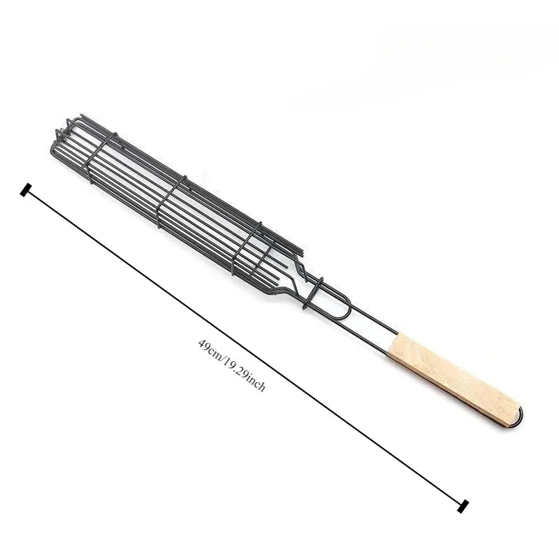 Barbecue Grill Stainless Steel Non-Stick Grill Basket with Handle 
BBQ, Roast Rack for Home Outdoor Picnic Kitchen Dining Tools