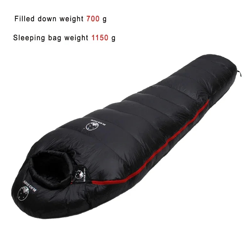 Very Warm White Goose Down Filled Adult Mummy Style Sleeping Bag 
Fit for Winter Thermal 4 Kinds of Thickness Camping Travel