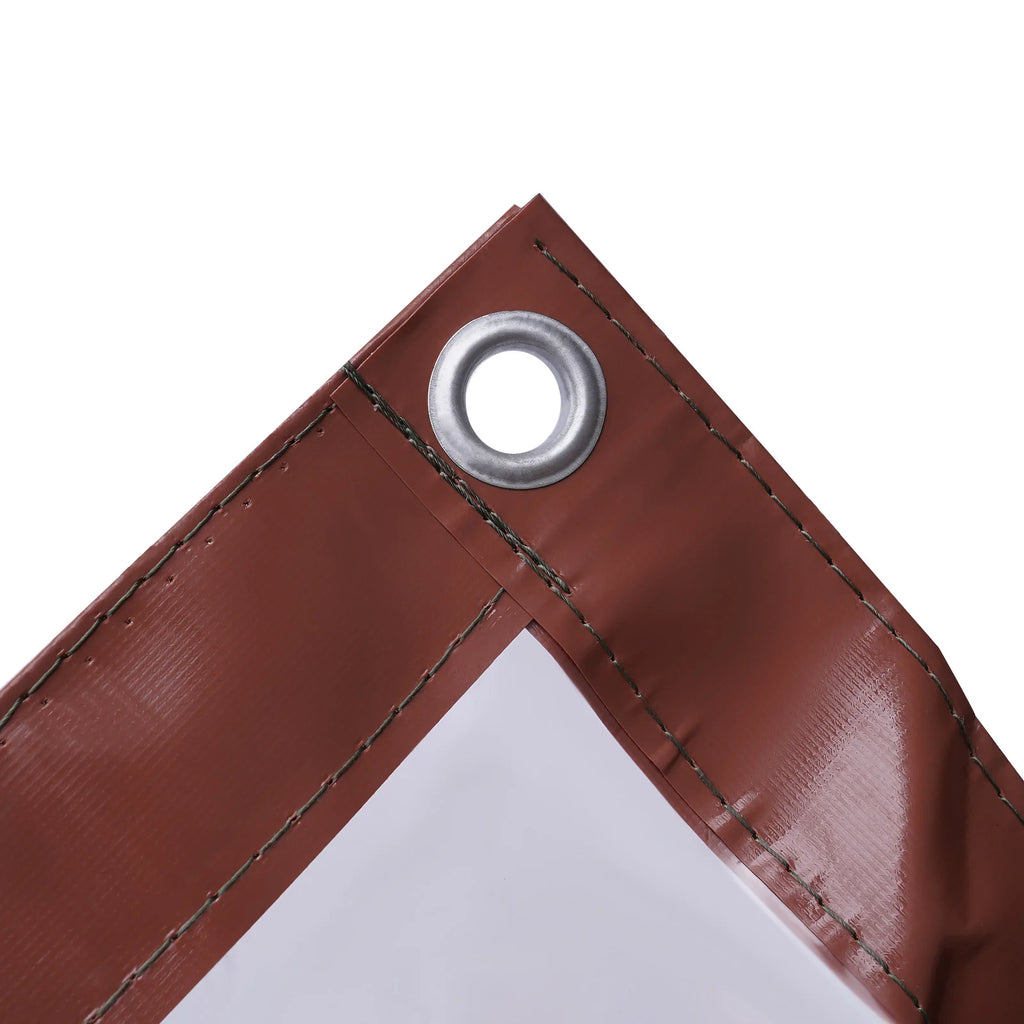 Premium Brown Waterproof PVC Tarp, 8x10ft Heavyweight Rainproof, Dustproof & Sunproof Outdoor Cover for Tent,Awning,Canopy,Patio