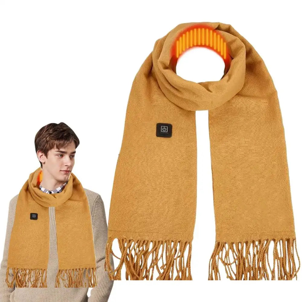 USB Charging Electric Heated Scarf Adjustable Temperature Electric Winter Warmer Unisex Creative Neck Warmer