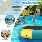Inflatable for Lake ,with Electric Pump and Rope Ladder, 
Heavy Duty Blue Trampoline