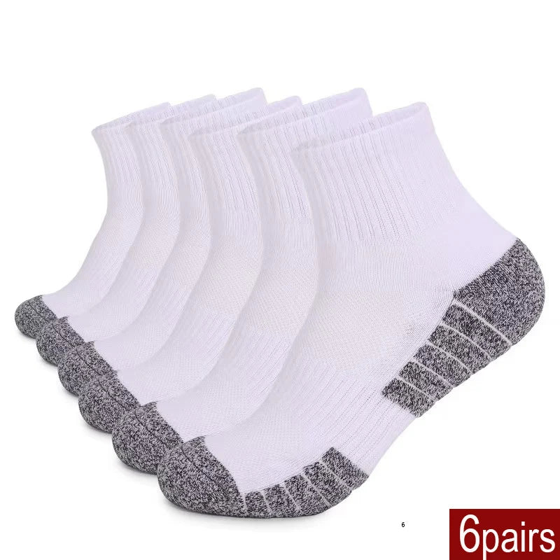6 pairs Outdoor sports socks 
Thickened towel bottomed hiking 
 Sweat-absorbing short tube sports running Men / women