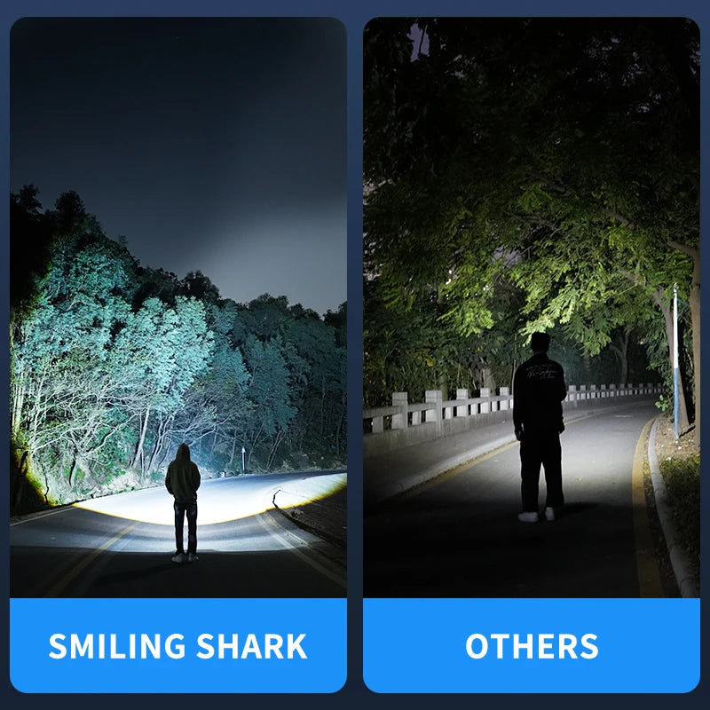 1pc Smiling Shark SD-5241 Camping Lantern, Mini Flashlight Type-C Charging&Long Lasting LED Tent Light Rechargeable for Camping