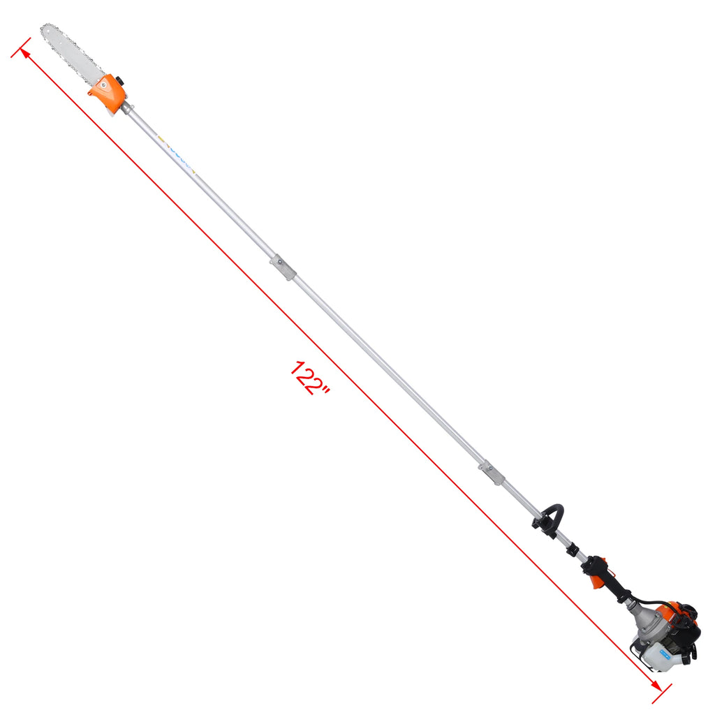 10 in 1 Multi-Functional Trimming Tool, 
52CC 2-Cycle Garden Tool System with Gas Pole Saw,
Hedge Trimmer, Grass Trimmer