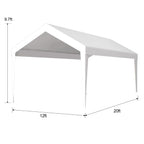 12x20ft Carport Replacement Canopy Cover, Protected Tarp with 76 Elastic Buckles Suit for Garage Shelter, Frame is Not Included