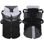 Waterproof Winter Dog Coat With Warm Fleece Lining Adjustable Buckle And Double D-Ring Harness For Small Medium And Large Dogs