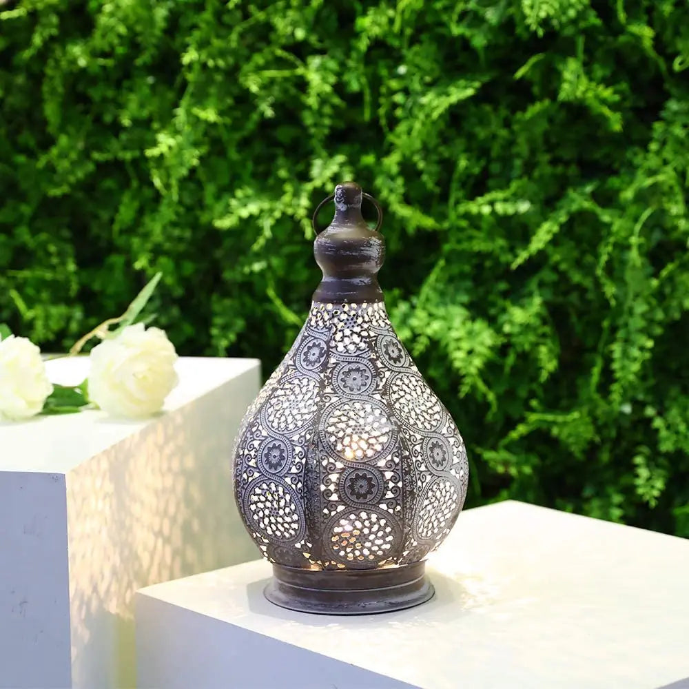 Moroccan Table Lamp Retro Battery Operated Lamps Hanging Candle Holder Bedside Lamps Night Light Living Room Bedroom Home Decor