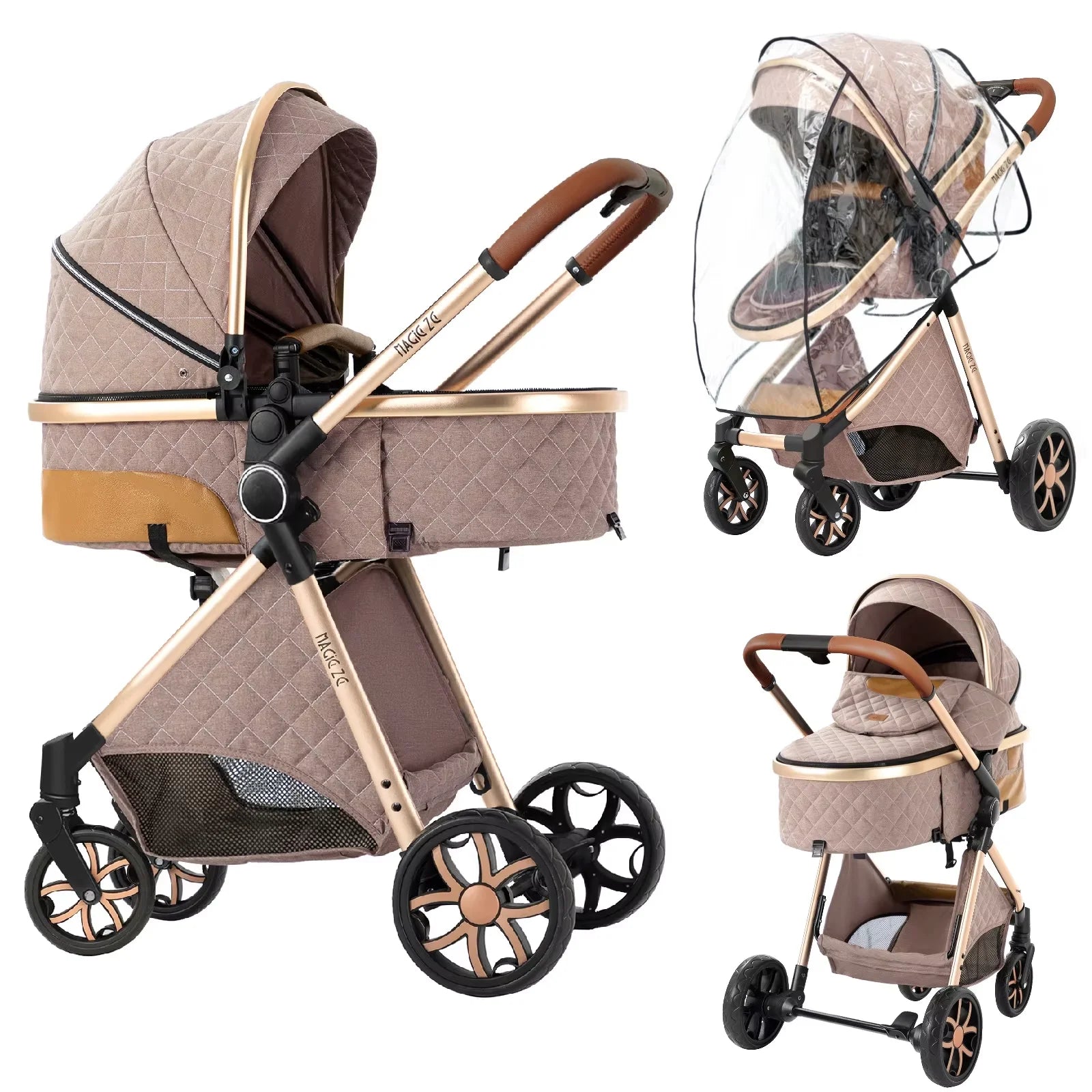 Portable Baby Stroller 2-in-1
Pram Foldable Pushchair Lightweight Travel System
 Buggy Newborn New Model Carriage