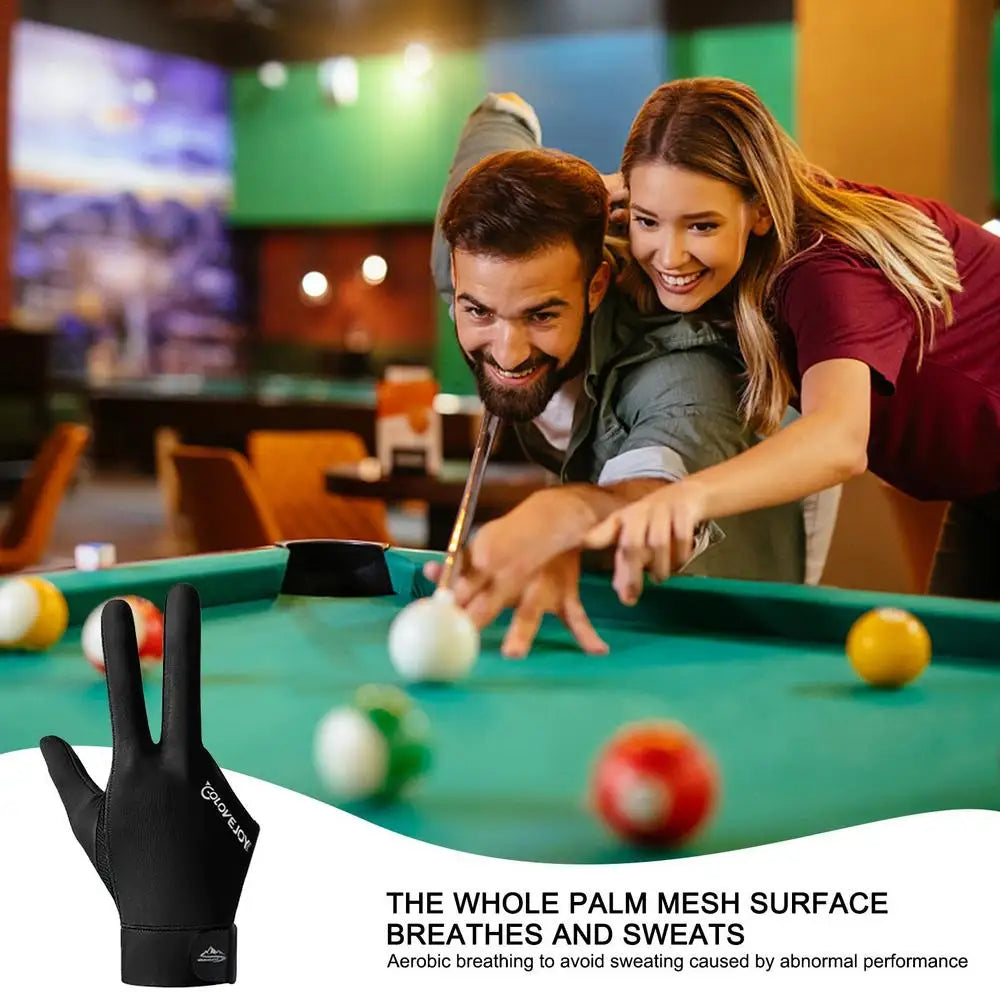 Open Finger Billiard Pool Gloves Breathable Snooker Glove Non Slip Left Hand 3 Finger Glove Training Shooters Gloves Accessories