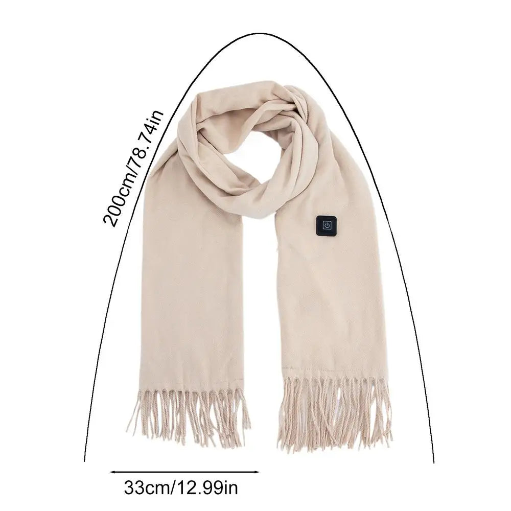 USB Charging Electric Heated Scarf Adjustable Temperature Electric Winter Warmer Unisex Creative Neck Warmer