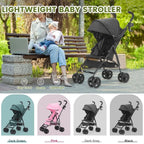Umbrella Stroller, Lightweight Compact Foldable Baby Stroller 
for Travel, Easy One-Hand Fold, Multi-Position Canopy