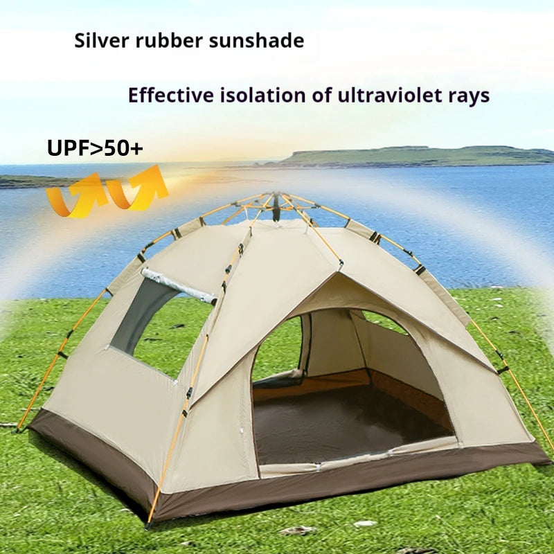 Outdoor shelter Sunshade 
Travel Camping Tent,
4 person waterproof mountaineering