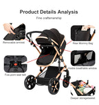 Stroller,Baby stroller,baby accessories,baby cars,Stroller 3 in 1,Convertible Bassinet Push,Light stroller,2 in 1 Baby Stroller,