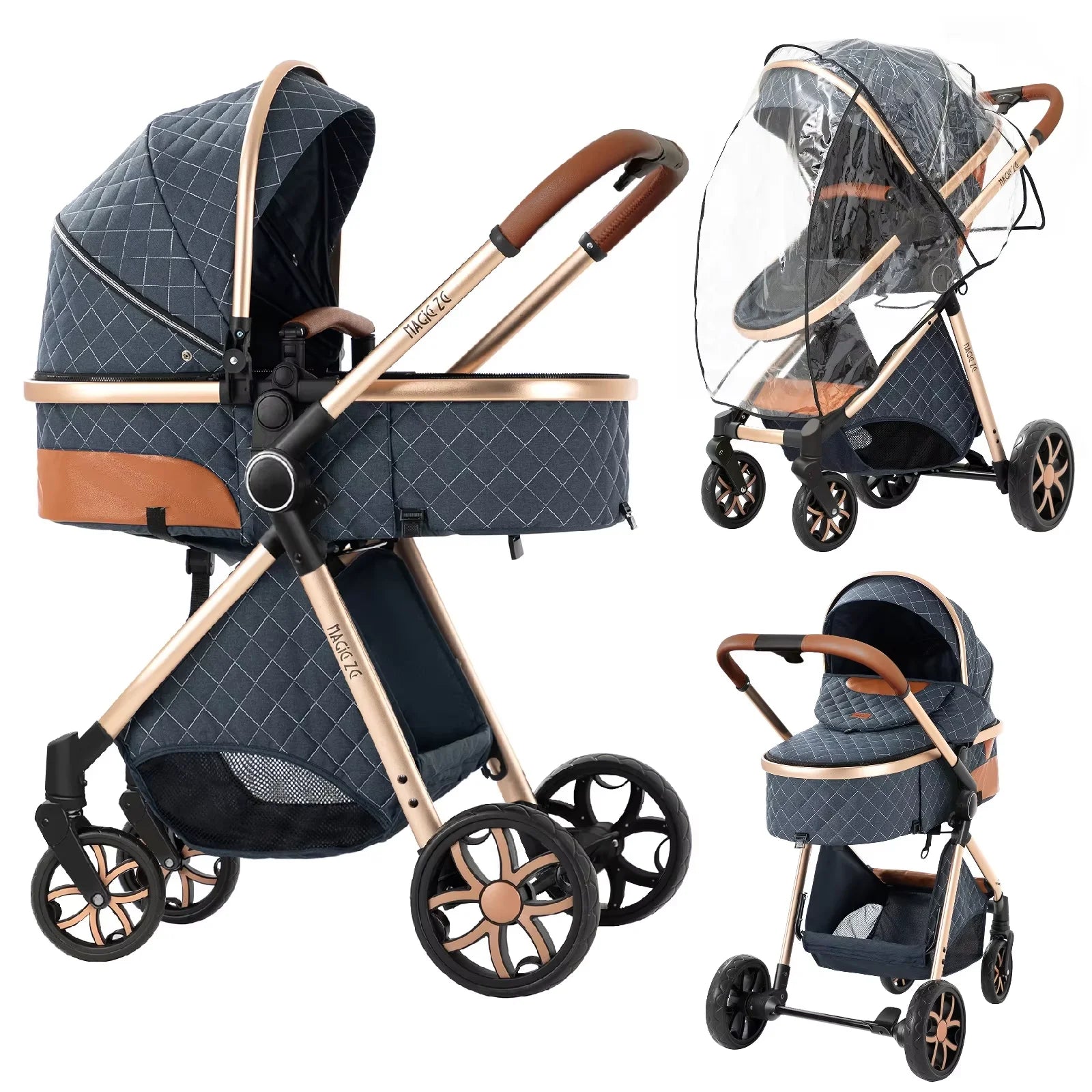 Portable Baby Stroller 2-in-1
Pram Foldable Pushchair Lightweight Travel System
 Buggy Newborn New Model Carriage