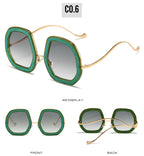 Oversized Polygon Sunglasses Women 2022 Luxury Diamond Shiny Crystal 
Men Shade Hipster Party Eyewear