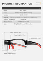 ROCKBROS 3 Lens Bicycle Glasses Adjustable Polarized Bicycle Sunglasses Eyewear Men Women Sports MTB Road Cycling Glasses