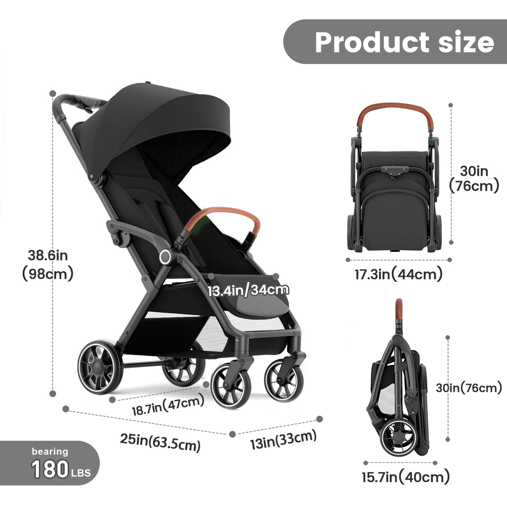 Standard Stroller  Seat, Foldable Portable Newborn Stroller ,Luxury Baby Carriage ,Baby,Toddlers,360°Swivel Seat