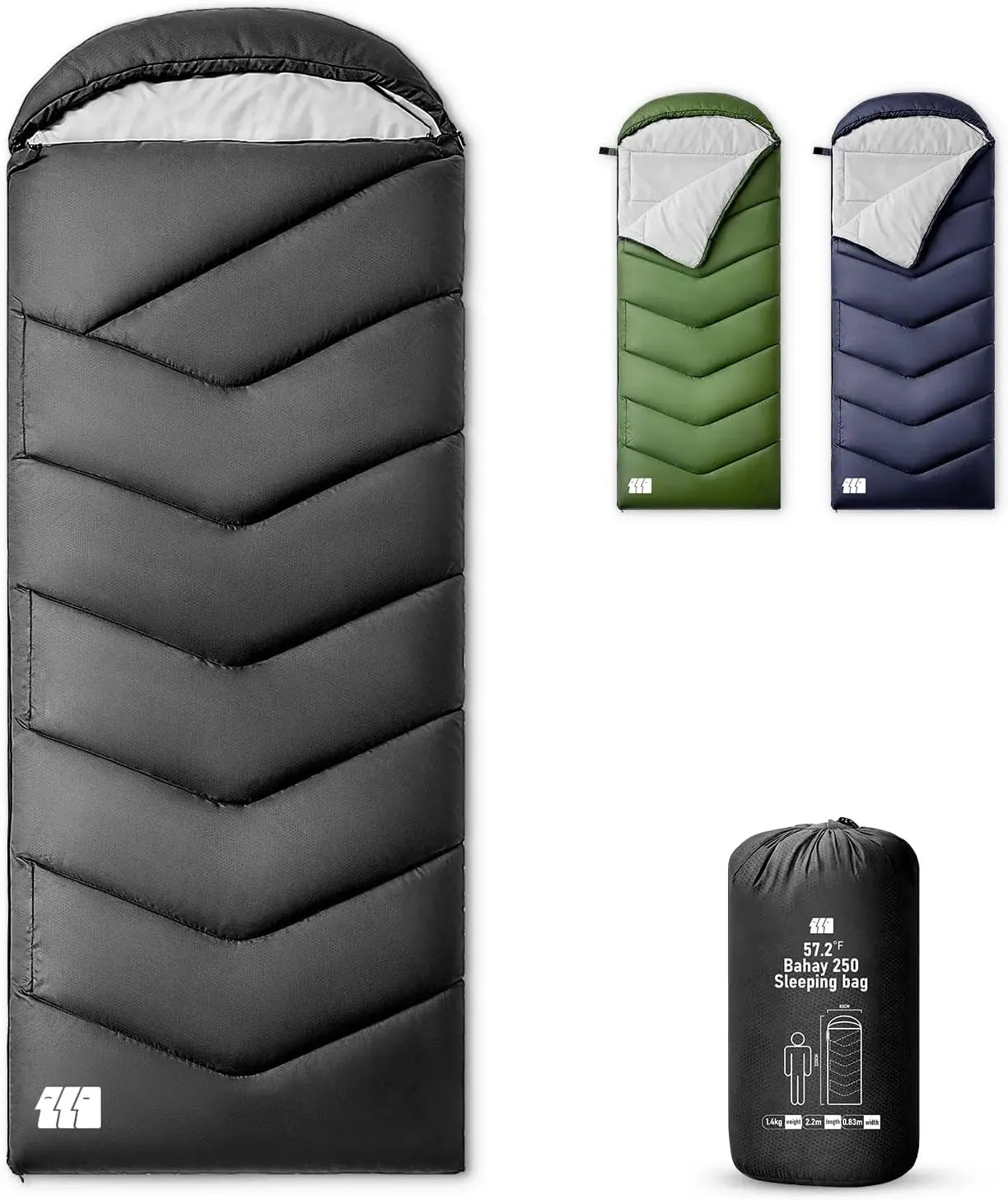 0 Degree XXL Winter Sleeping Bags for Adults Cold Weather,Camping Sleeping Bag for Kids with Compression Sack,4 Season Camping