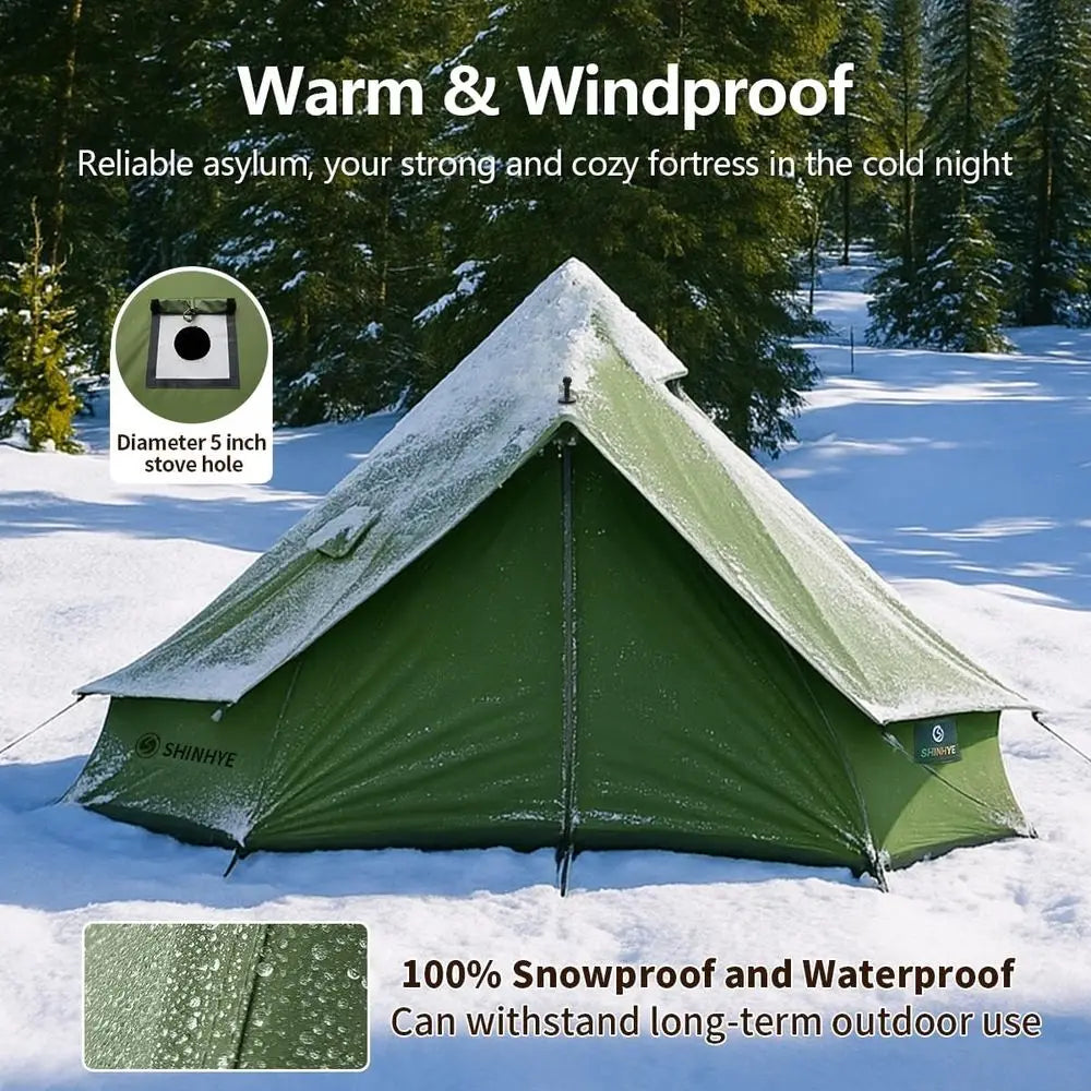 Family Outdoor Canvas Bell Yurt 
Tent with Stove Jack, 
Waterproof Luxury         4 Season Cotton for Camping, Hunting, Parties