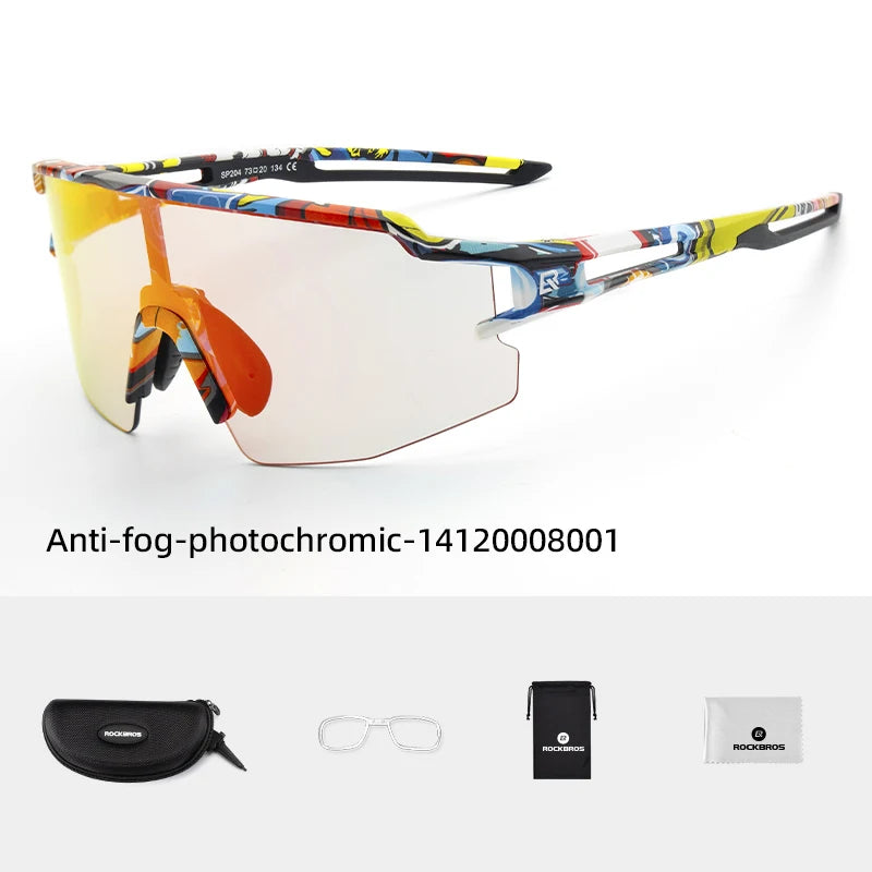 ROCKBROS Cycling Glasses Photo chromic Eye  Windproof Sport glasses
