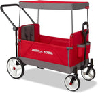 Convertible Stroller Wagon for Kids Ages 1-3, Red Toy Cart with Wheels for Outdoor Play and Beach Use