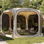 Portable 12x12 Outdoor Shade Room Tent 
with Carry Bag for Patio, Backyard, and Outdoor Activities, Beige